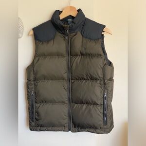 Polo insulated down vest. Brown with black on the shoulders. Size 10-12.